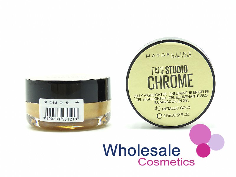 6 x Maybelline Face Studio Chrome Jellly Highlighter - 40 METALLIC GOLD